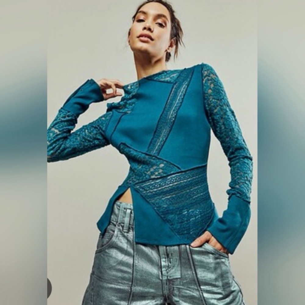 Free People First Frost Lace Layering Top - NWT